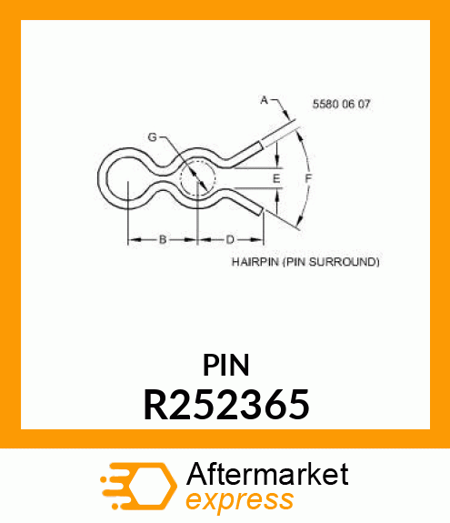 CLIP, RETAINING, PIN R252365