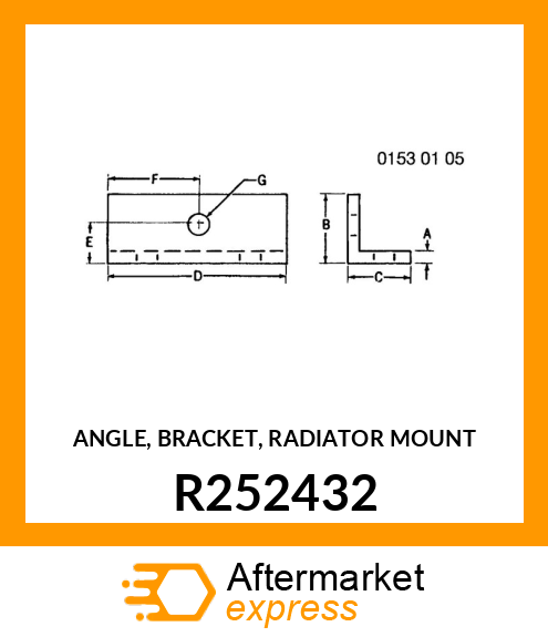 ANGLE, BRACKET, RADIATOR MOUNT R252432