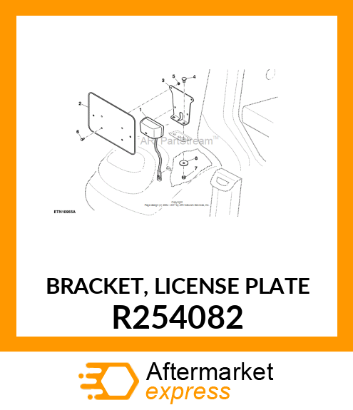 BRACKET, LICENSE PLATE R254082