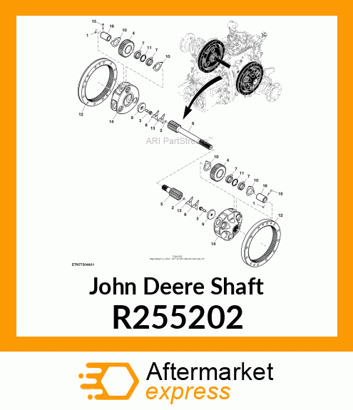 SHAFT, FINAL DRIVE, LH R255202