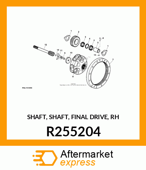 SHAFT, SHAFT, FINAL DRIVE, RH R255204