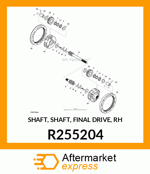 SHAFT, SHAFT, FINAL DRIVE, RH R255204