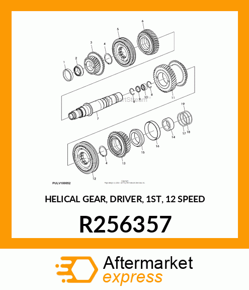 HELICAL GEAR, DRIVER, 1ST, 12 SPEED R256357