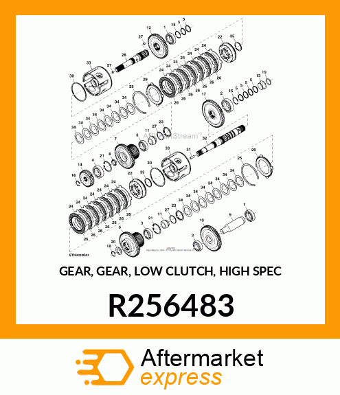 GEAR, GEAR, LOW CLUTCH, HIGH SPEC R256483