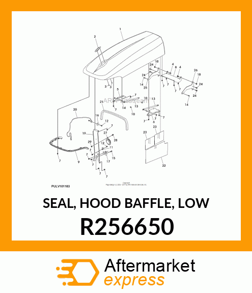 SEAL, HOOD BAFFLE, LOW R256650