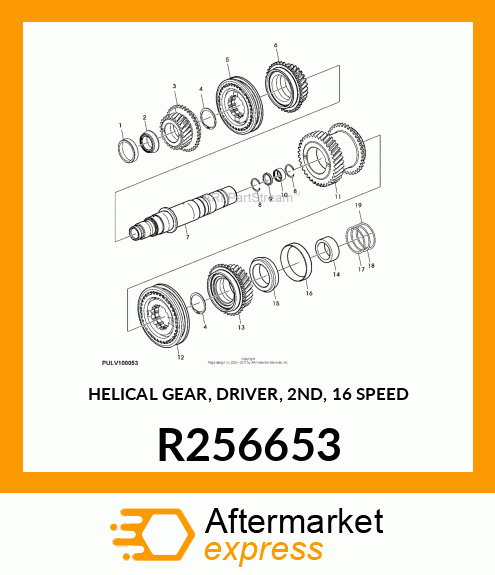 HELICAL GEAR, DRIVER, 2ND, 16 SPEED R256653