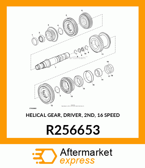 HELICAL GEAR, DRIVER, 2ND, 16 SPEED R256653