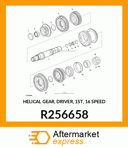 HELICAL GEAR, DRIVER, 1ST, 16 SPEED R256658