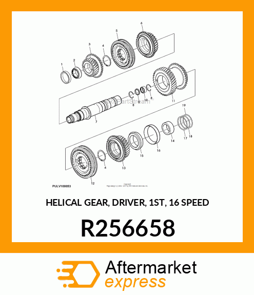 HELICAL GEAR, DRIVER, 1ST, 16 SPEED R256658