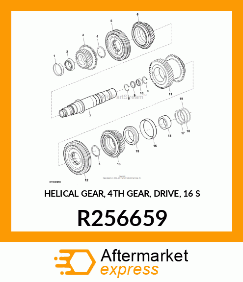 HELICAL GEAR, 4TH GEAR, DRIVE, 16 S R256659