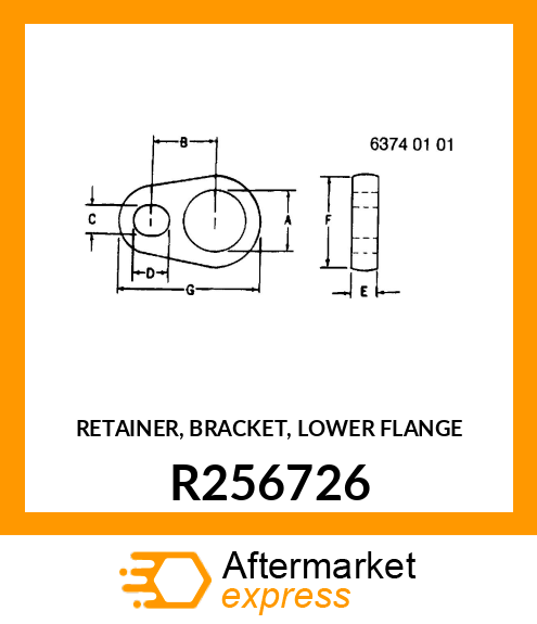 RETAINER, BRACKET, LOWER FLANGE R256726