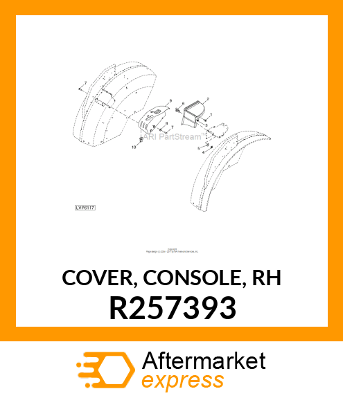 COVER, CONSOLE, RH R257393