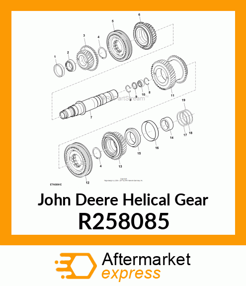 HELICAL GEAR, DRIVER, 2ND, 16 SPEED R258085