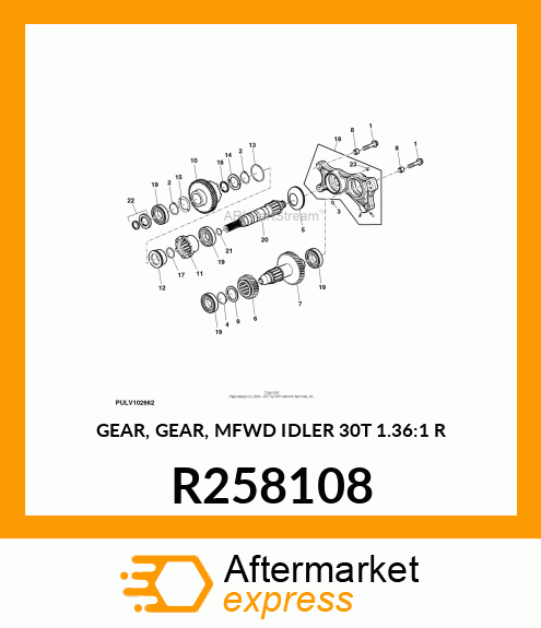 GEAR, GEAR, MFWD IDLER 30T 1.36:1 R R258108