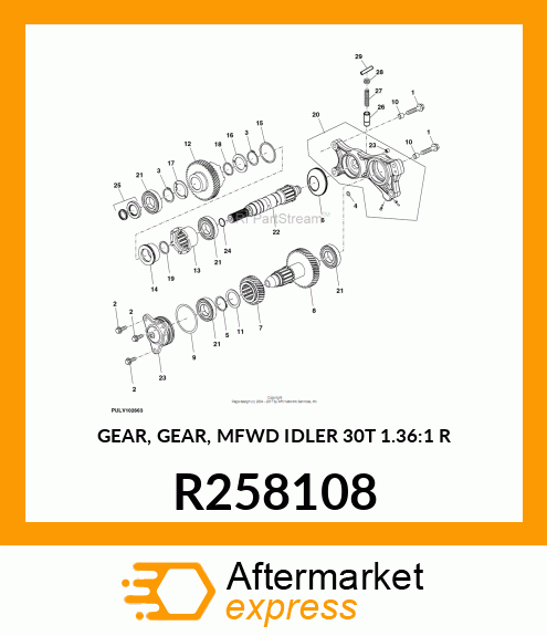 GEAR, GEAR, MFWD IDLER 30T 1.36:1 R R258108