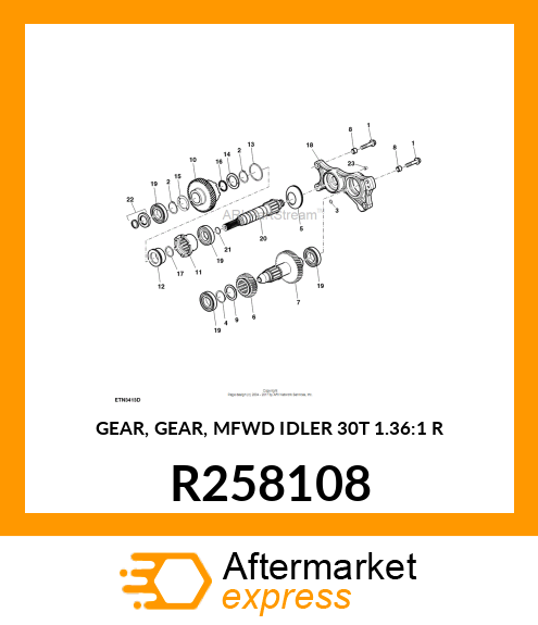 GEAR, GEAR, MFWD IDLER 30T 1.36:1 R R258108