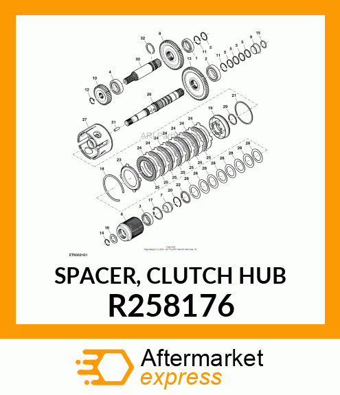 SPACER, CLUTCH HUB R258176