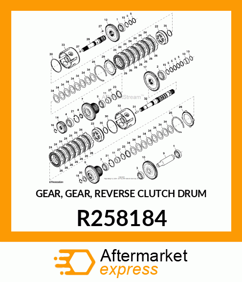 GEAR, GEAR, REVERSE CLUTCH DRUM R258184