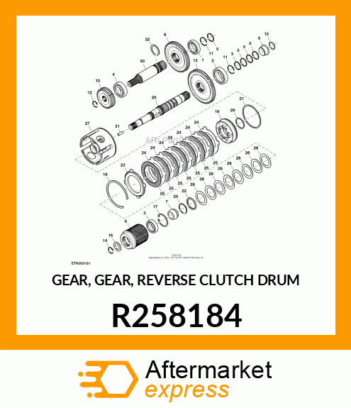 GEAR, GEAR, REVERSE CLUTCH DRUM R258184