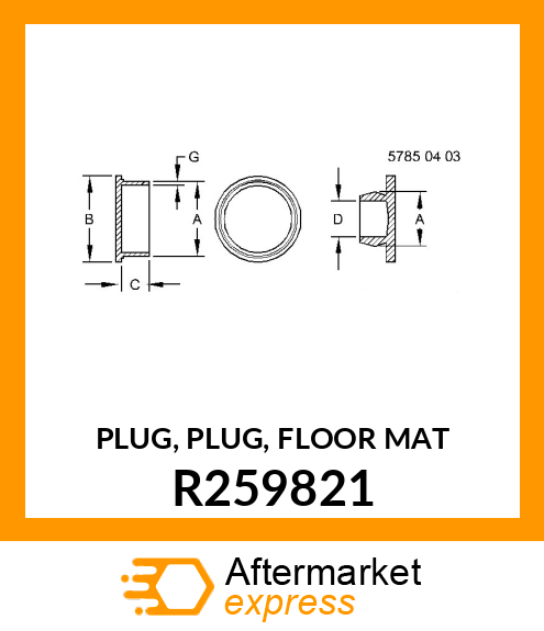 PLUG, PLUG, FLOOR MAT R259821