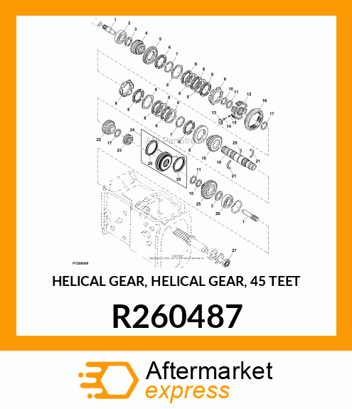 HELICAL GEAR, HELICAL GEAR, 45 TEET R260487