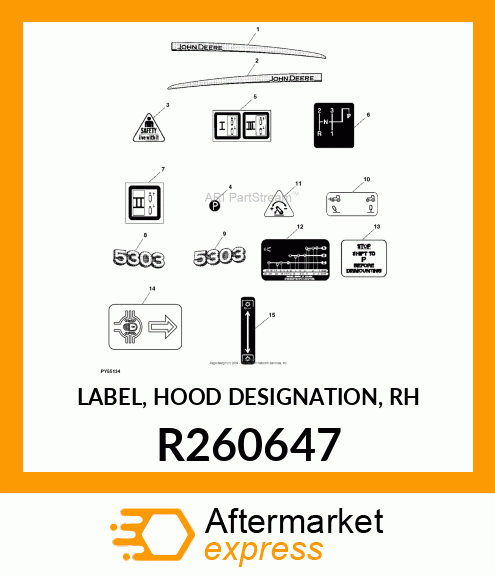 LABEL, HOOD DESIGNATION, RH R260647