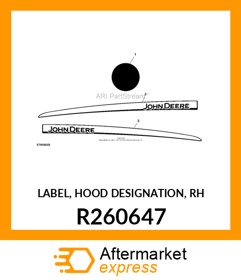 LABEL, HOOD DESIGNATION, RH R260647