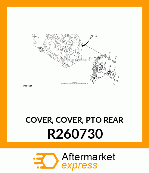 COVER, COVER, PTO REAR R260730