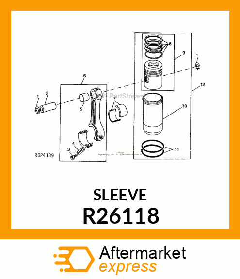 KIT,CYL LINER/PIS W/RING/OP900/PTS R26118