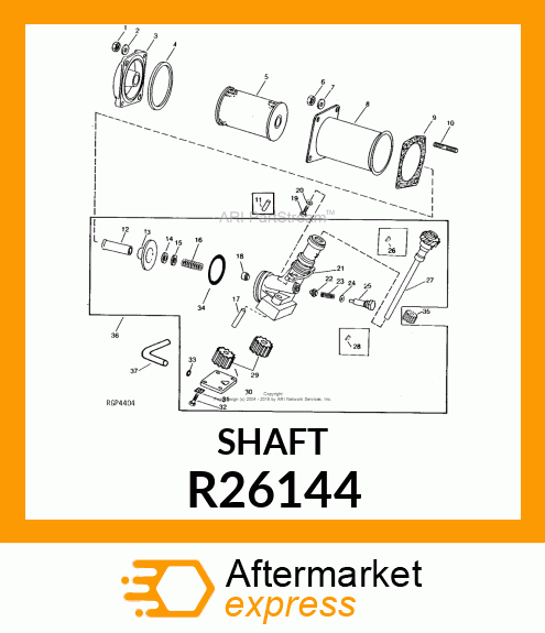 SHAFT,OIL PUMP IDLER GEAR R26144