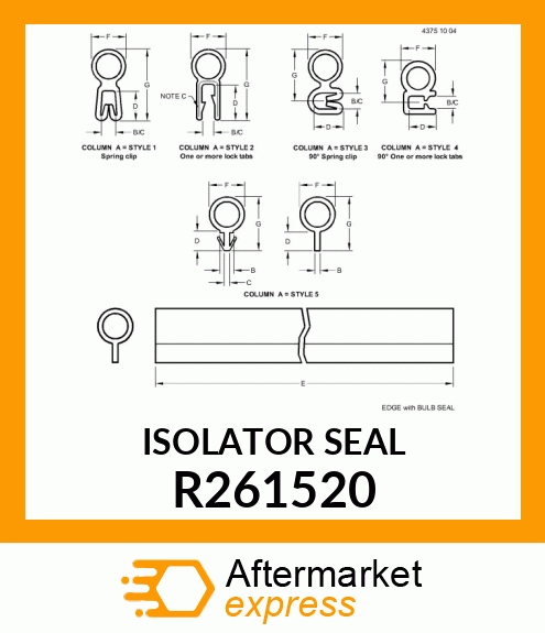 SEAL, ROOF PLENUM R261520