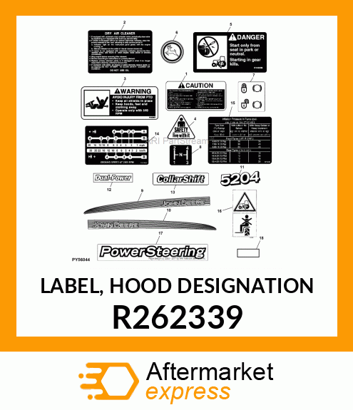 LABEL, HOOD DESIGNATION R262339