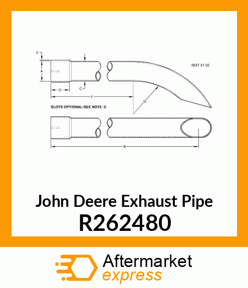 EXHAUST PIPE, TUBE, EXHAUST STACK R262480