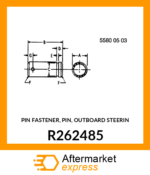 PIN FASTENER, PIN, OUTBOARD STEERIN R262485