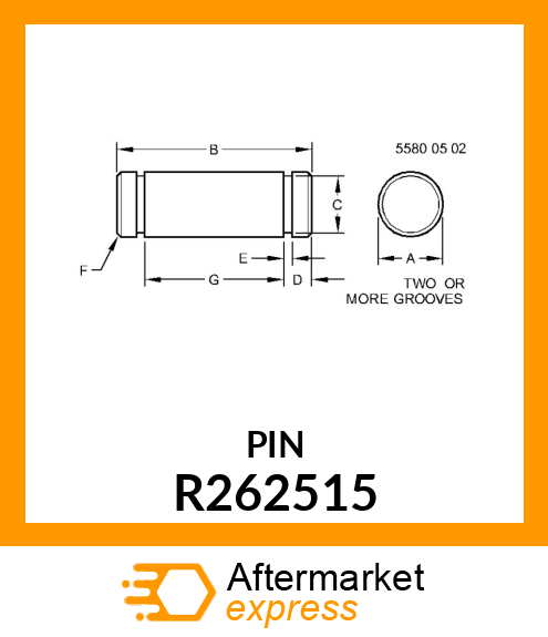 PIN FASTENER, PIN, INBOARD STEERING R262515