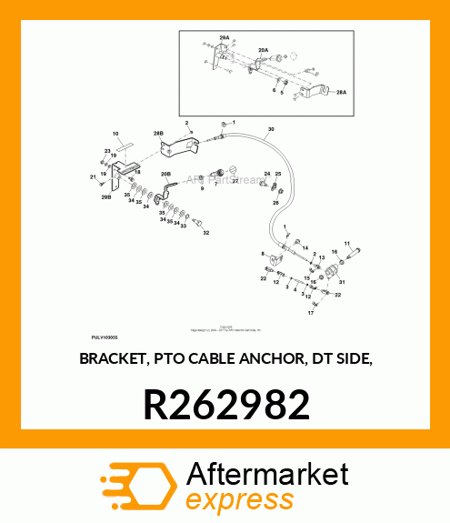 BRACKET, PTO CABLE ANCHOR, DT SIDE, R262982