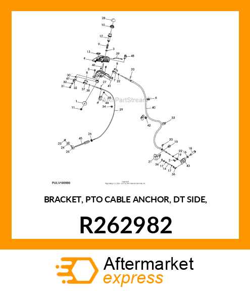 BRACKET, PTO CABLE ANCHOR, DT SIDE, R262982