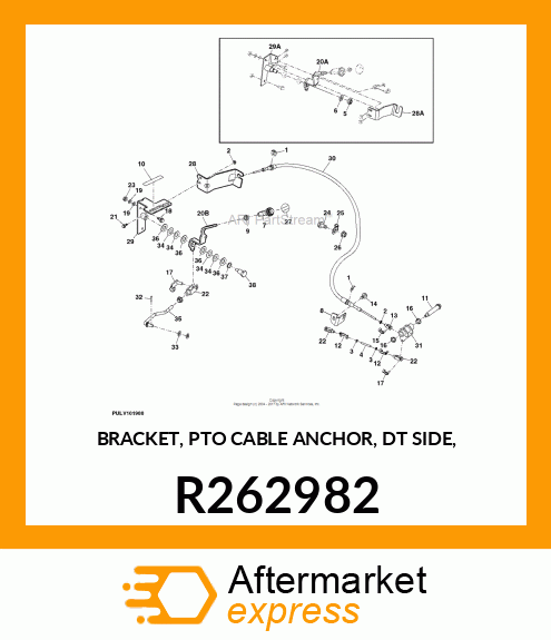 BRACKET, PTO CABLE ANCHOR, DT SIDE, R262982