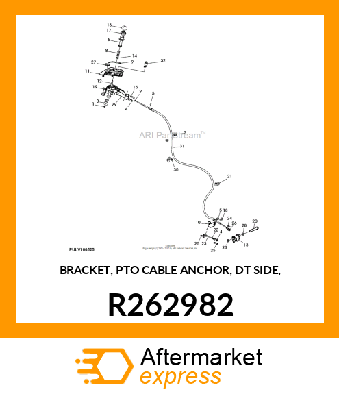 BRACKET, PTO CABLE ANCHOR, DT SIDE, R262982