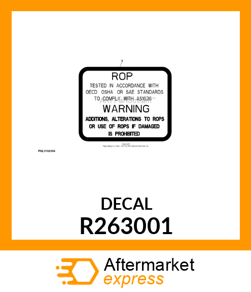 LABEL, AUSTRALIA COMPLIANCE R263001