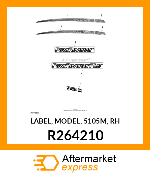 LABEL, MODEL, 5105M, RH R264210