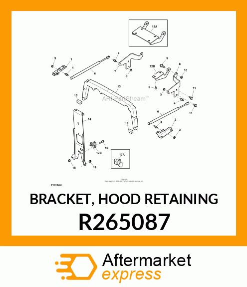 BRACKET, HOOD RETAINING R265087