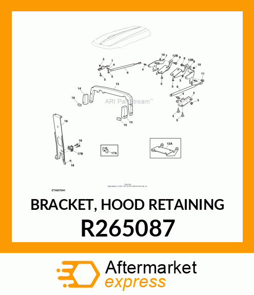 BRACKET, HOOD RETAINING R265087