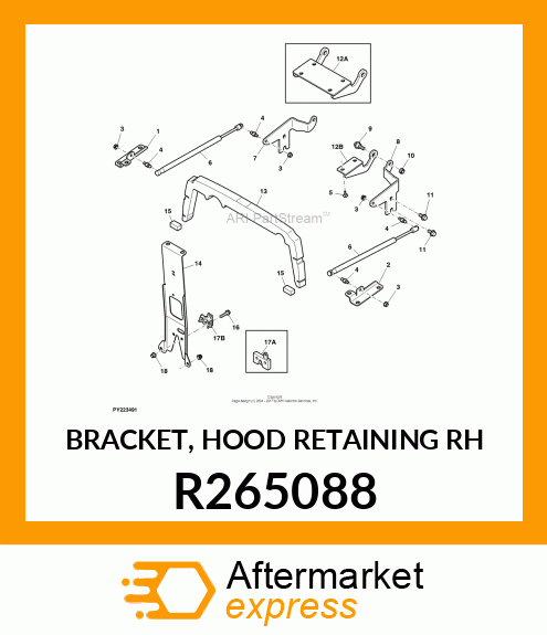 BRACKET, HOOD RETAINING RH R265088