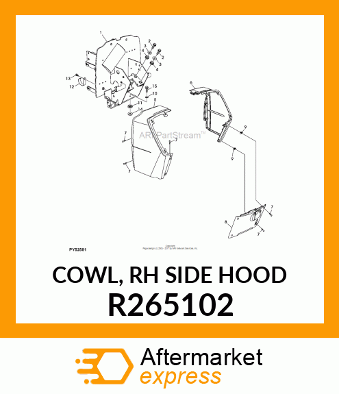 COWL, RH SIDE HOOD R265102