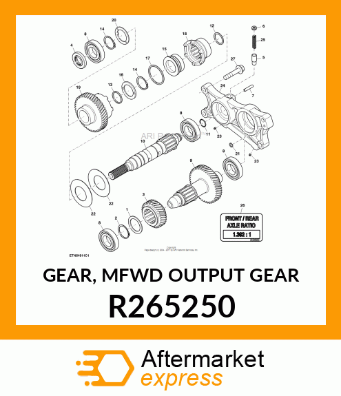 GEAR, MFWD OUTPUT GEAR R265250