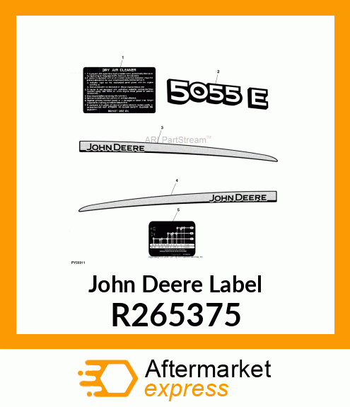 LABEL, MODEL DESIGNATION 5058 RH R265375