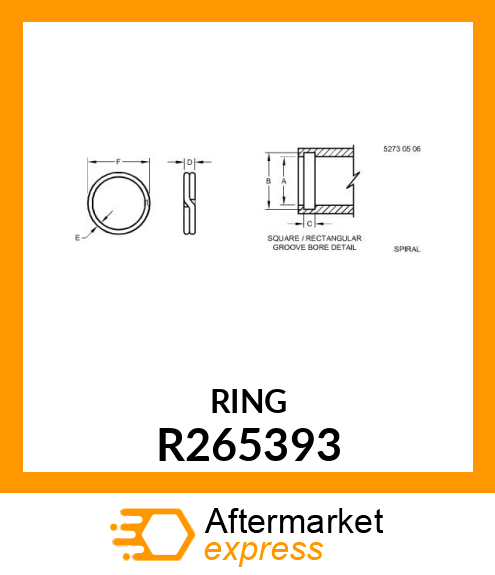 SNAP RING, INTERNAL, 82 BORE R265393