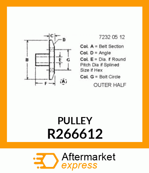 HALF SHEAVE, FAN DRIVER FIXED R266612