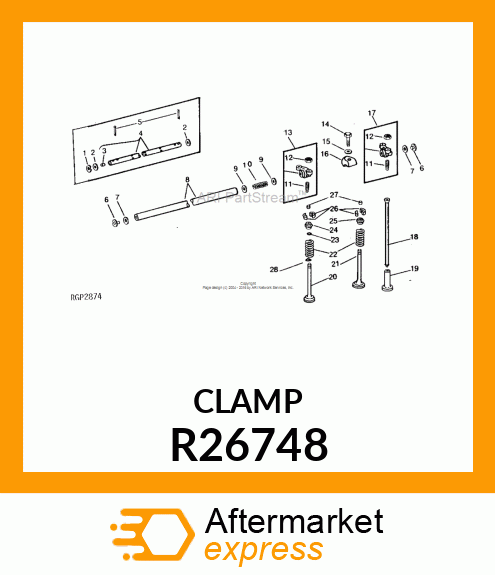 CLAMP,ROCKER ARM SHAFT R26748